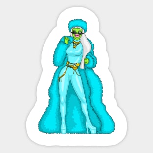 Faux Fur Alien Sticker